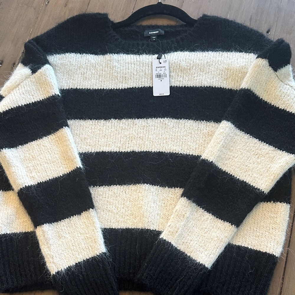 Express Mohair Striped Black and White Sweater- NWT Never Worn